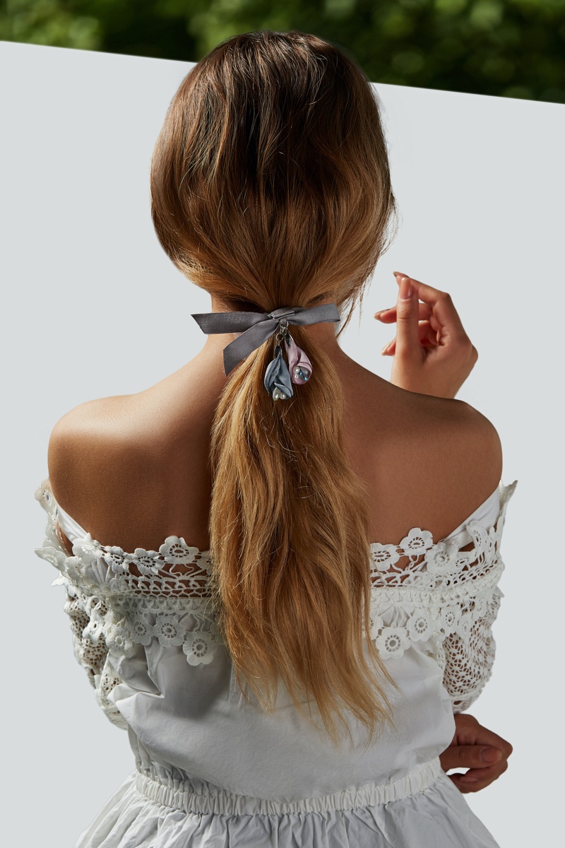 Back Woman Stylish Hair Tie Scrunchie