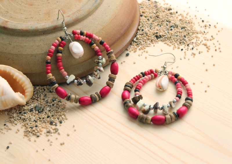 Beaded Hoop Earrings