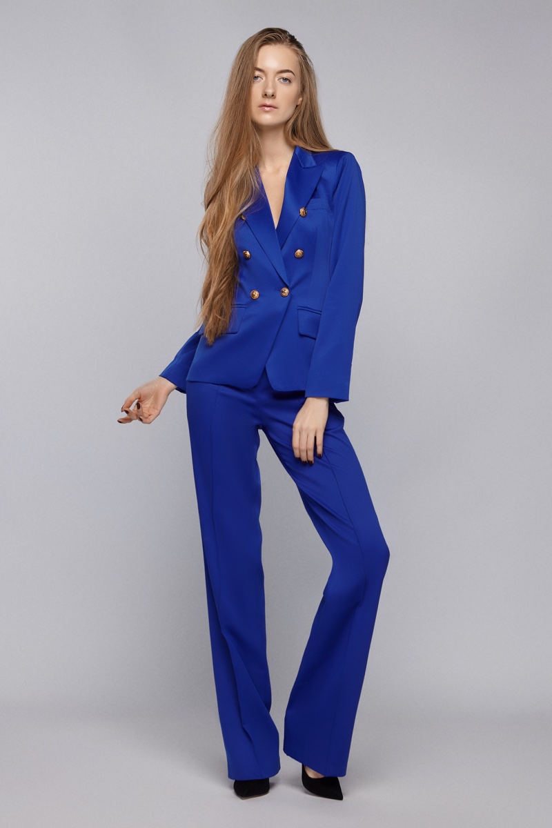 Blue Pantsuit Model Womens Fashion