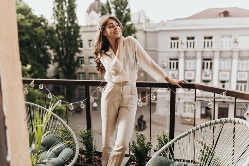 Fashion White Blouse Pants Outfit