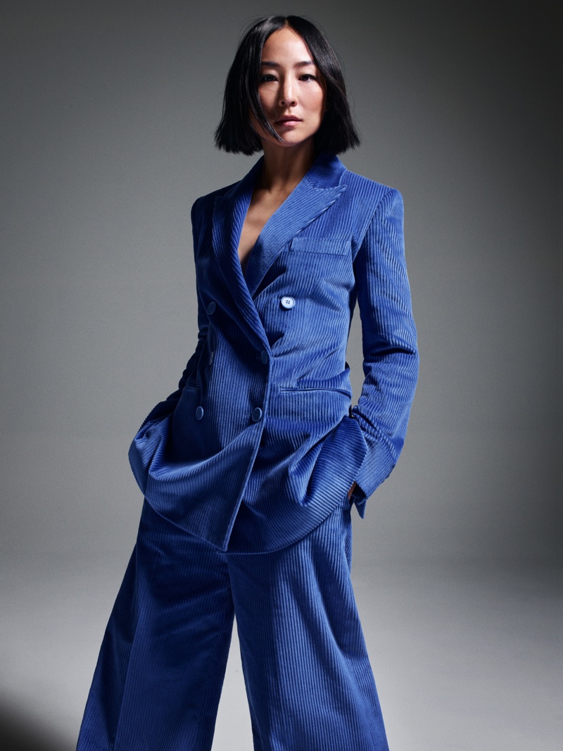 Greta Lee Pantsuit COS Fall 2022 Campaign