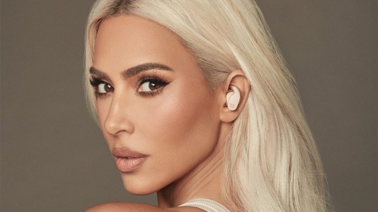 Kim Kardashian Sports Neutral Styles for Beats Fit Pro Campaign