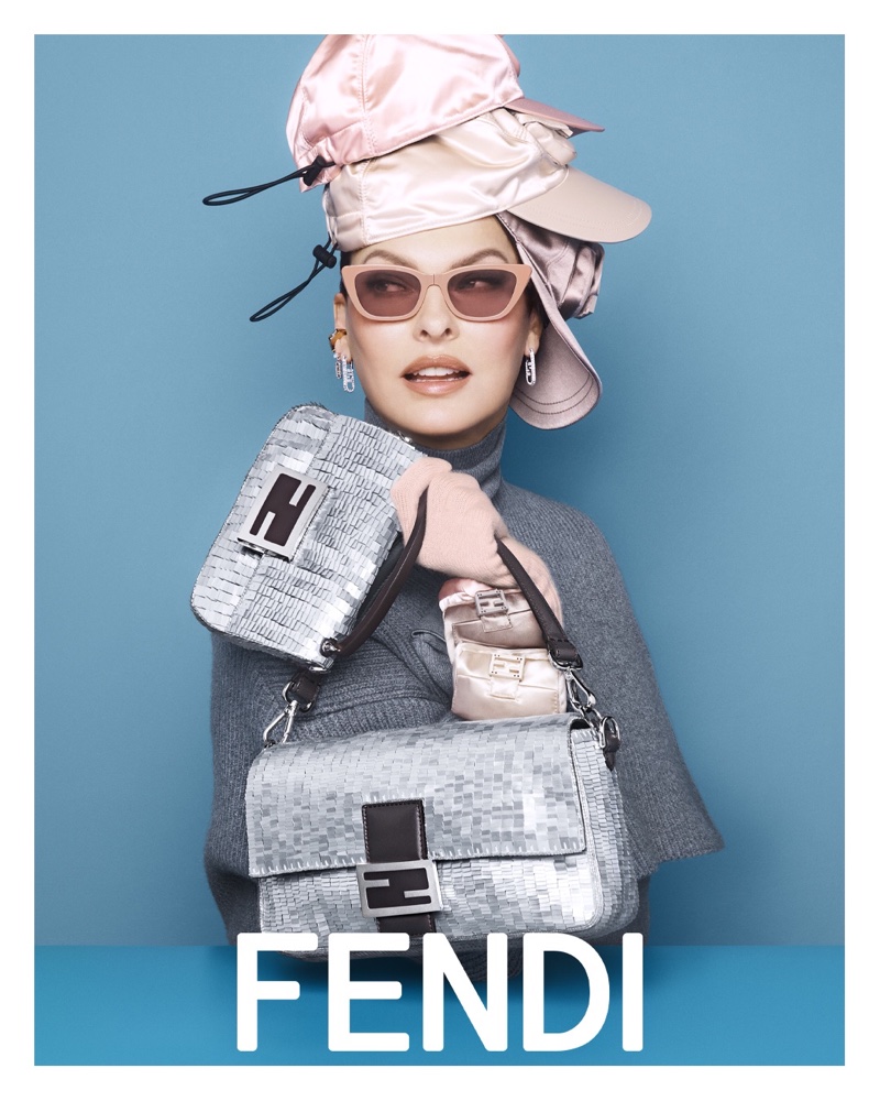 Linda Evangelista 2022 Vogue UK Cover Fendi Campaign Photos