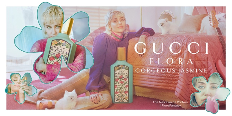 Miley Cyrus Gucci Flora Gorgeous Jasmine Eau Parfum Campaign 2022