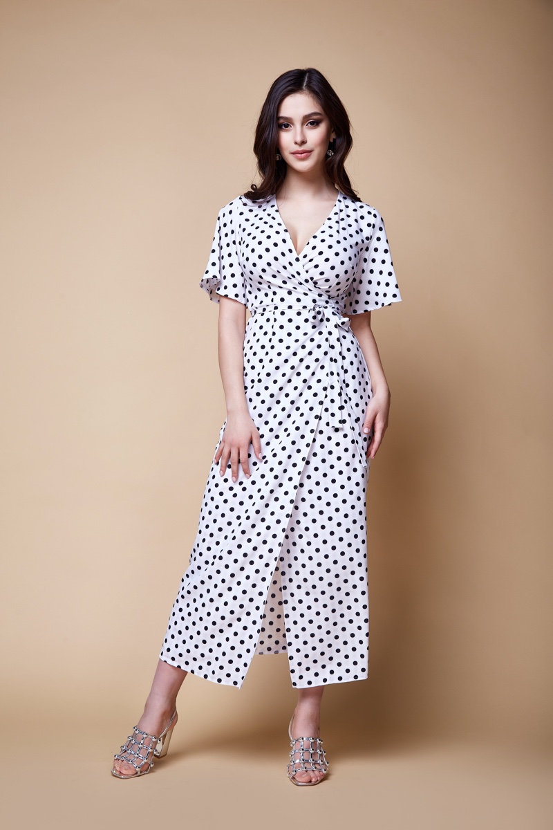 Model Polka Dot Print Dress