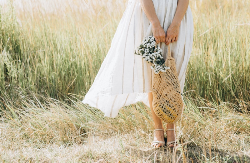 Natural Clothes Sustainable Flowers Concept