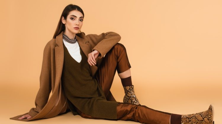 Stylish Woman Shades of Brown Fall