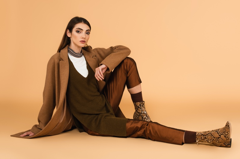 Stylish Woman Shades of Brown Fall