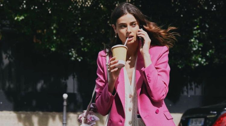 Taylor Hill Pink Pantsuit Maje