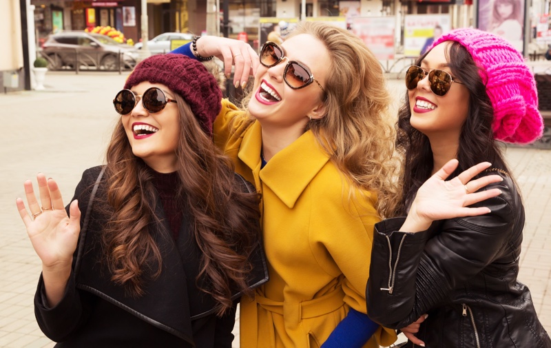 Three Models Fall Style hats Jackets Street