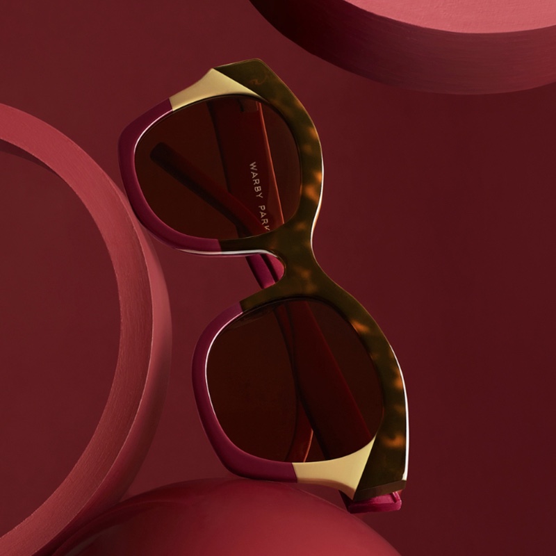 Warby Parker Irina Sunglasses in Striped Muiberry $195