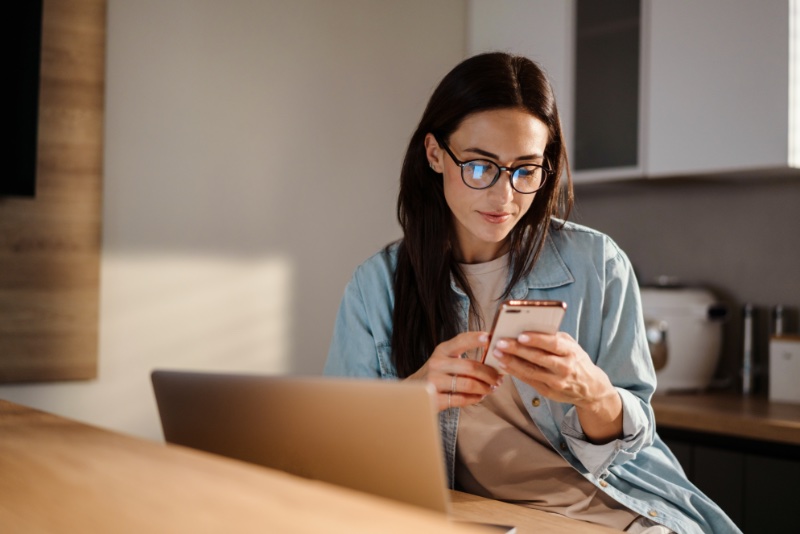 Woman Looking at Phone