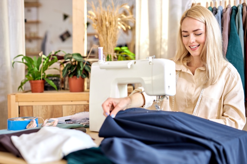 Woman Making Clothing Dress