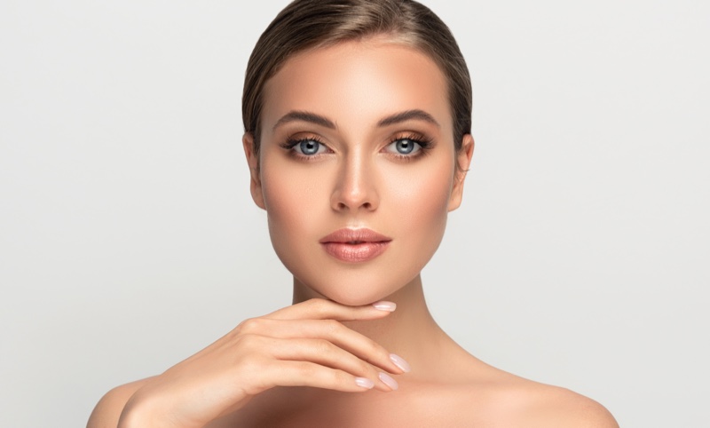 Beautiful Model Face Treatment Concept