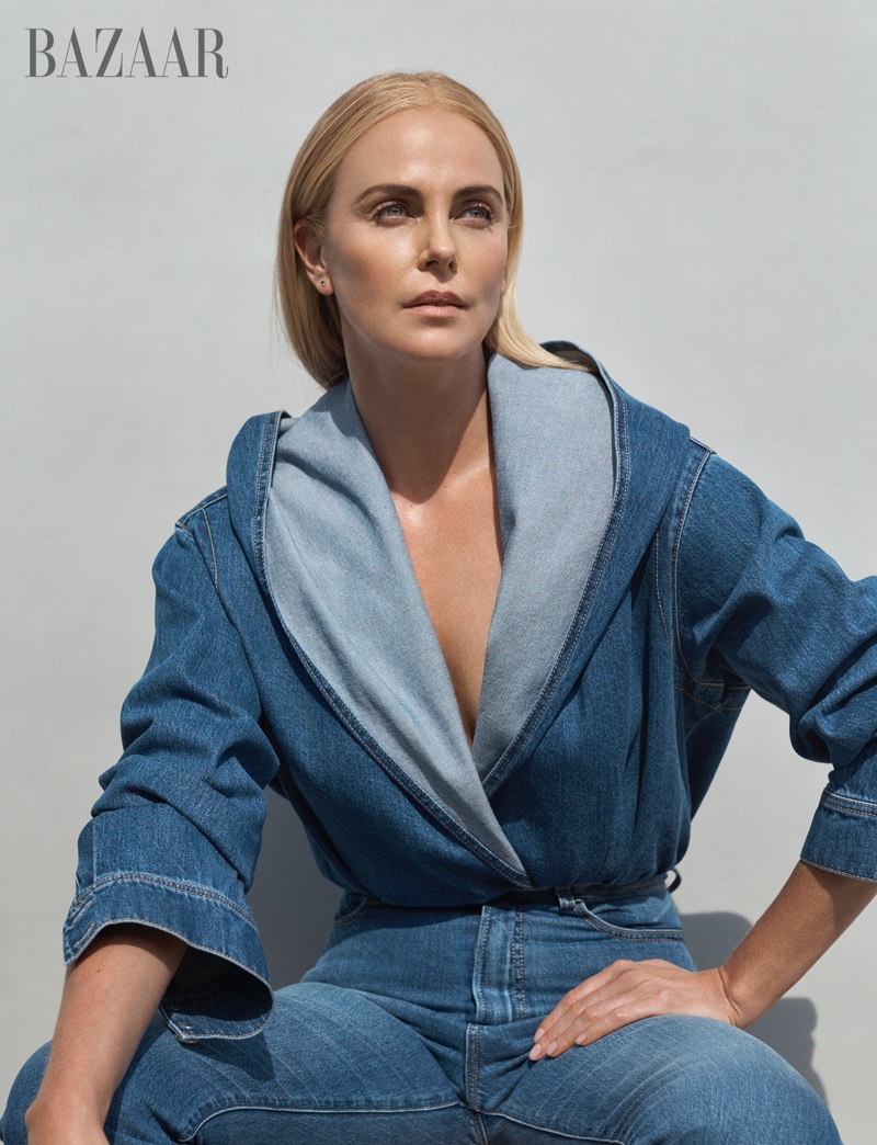 Charlize Theron Denim Alaia