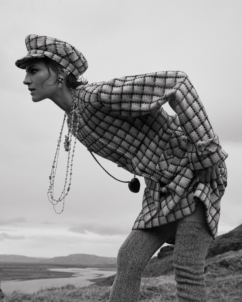 Hirschy Grace Models Chanel in Iceland for Harper's Bazaar Czech