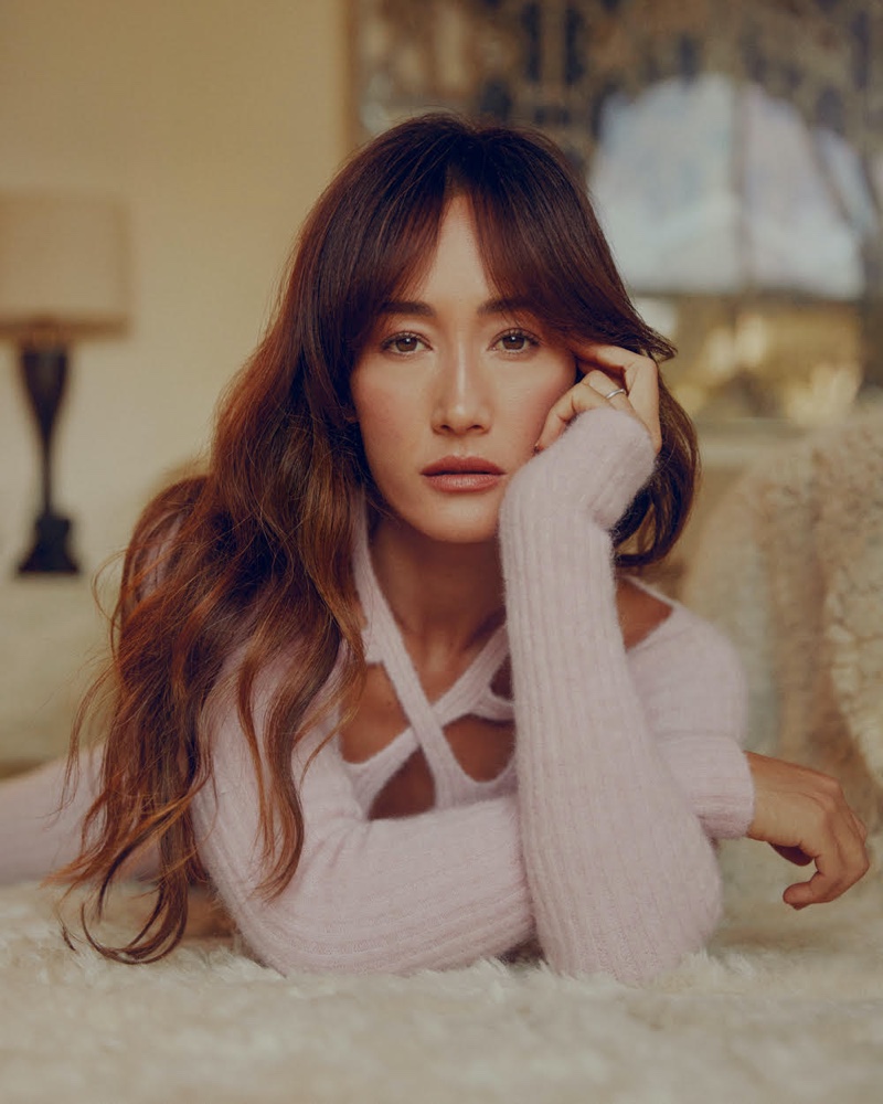 Maggie Q Wavy Brown Hairstyle