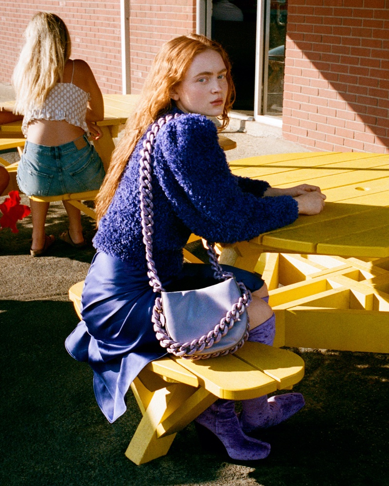 Sadie Sink Stella McCartney Frayme Bag