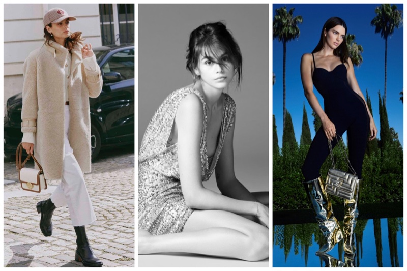 Week in Review: Taylor Hill for Maje fall 2022 campaign, Kaia Gerber in Celine winter 2022 advertisements, and Kendall Jenner for Jimmy Choo fall 2022 campaign.