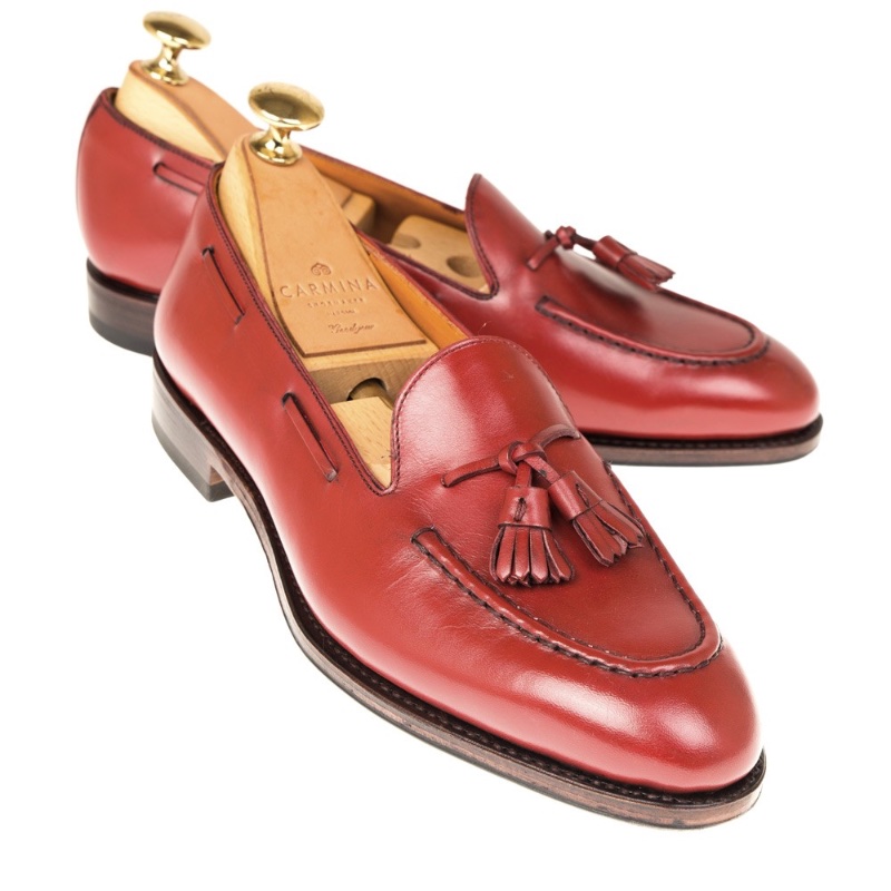 Women Tassel Loafers 1640 Drac Red Vitello