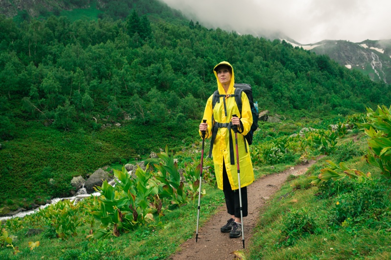 Yellow Coat Hiking Woman Rain Sneakers