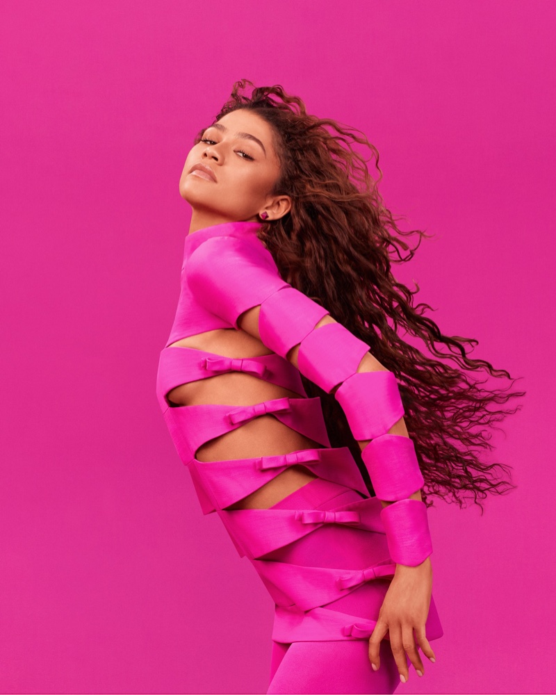 Zendaya Pink Cut-Out Dress Fall 2022 Campaign