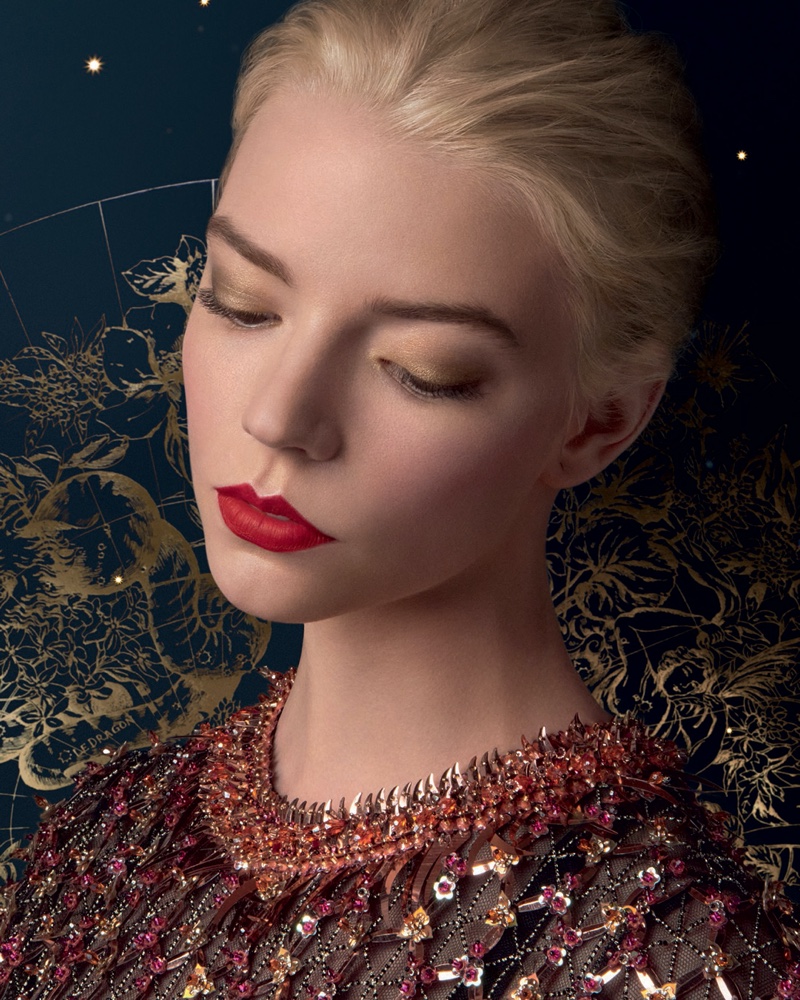 Anya Taylor-Joy Red Lipstick Dior Makeup