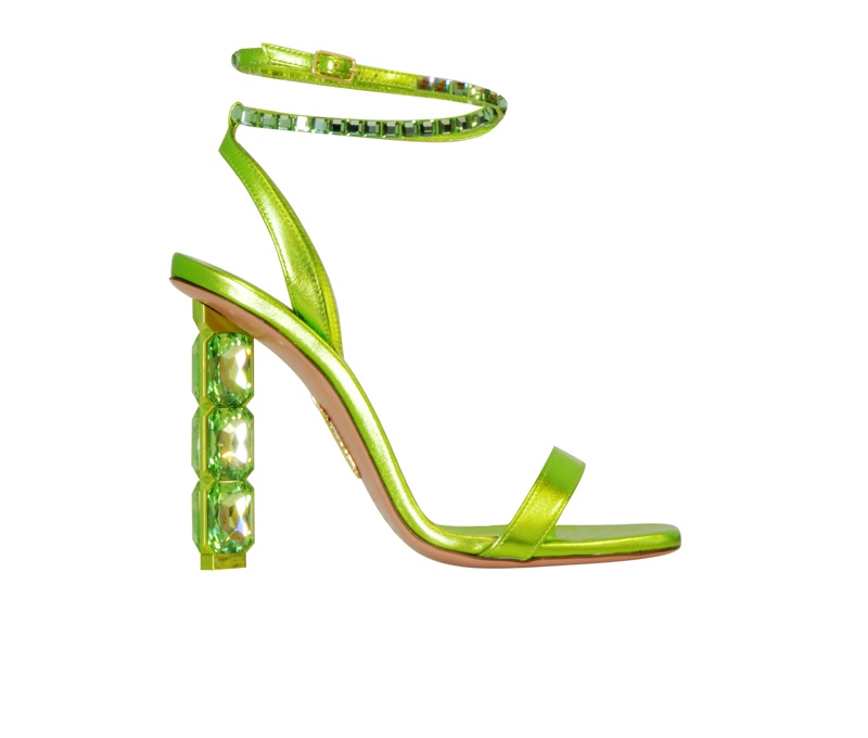 Aquazzura Swarovski sandal Lime Green.