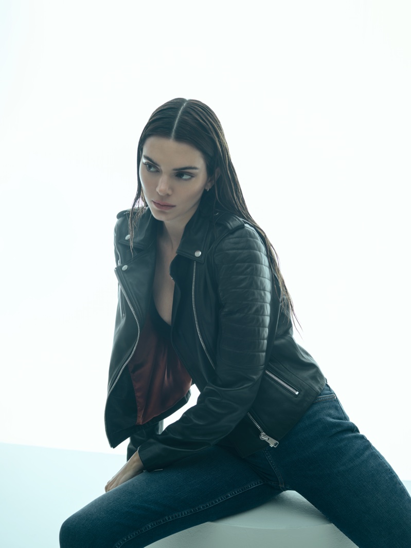Kendall Jenner Leather Jacket Own. Denim Fall 2022