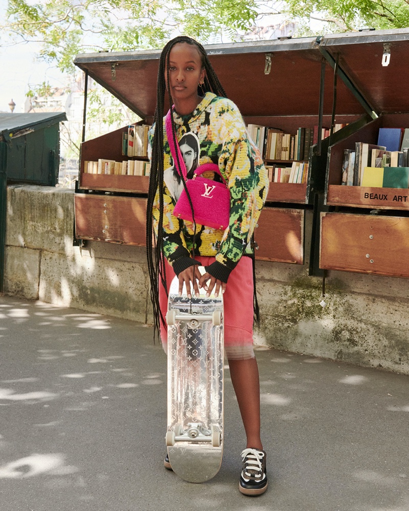 Liya Kebede Louis Vuitton Capucines Bag Fall 2022 Campaign