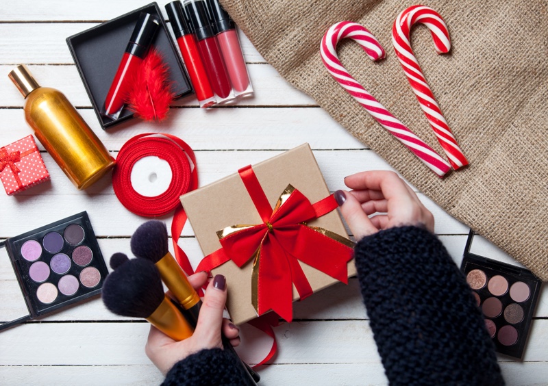 Makeup Gift Box Concept Candy Canes