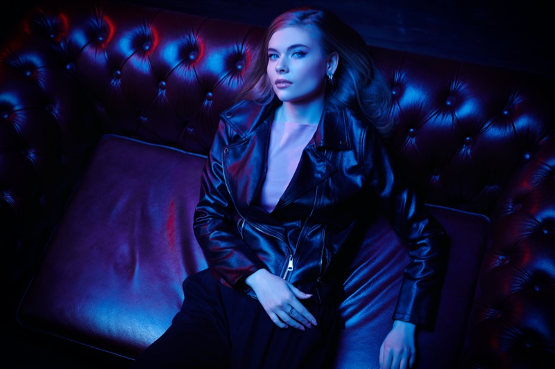 Night Club Woman Leather Jacket Style