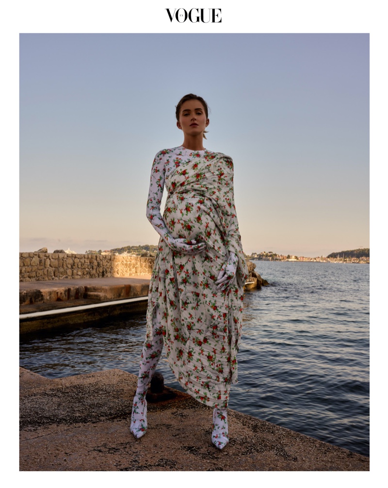 Olga Leventis Wears Chic Maternity Fashion for Vogue Ukraine