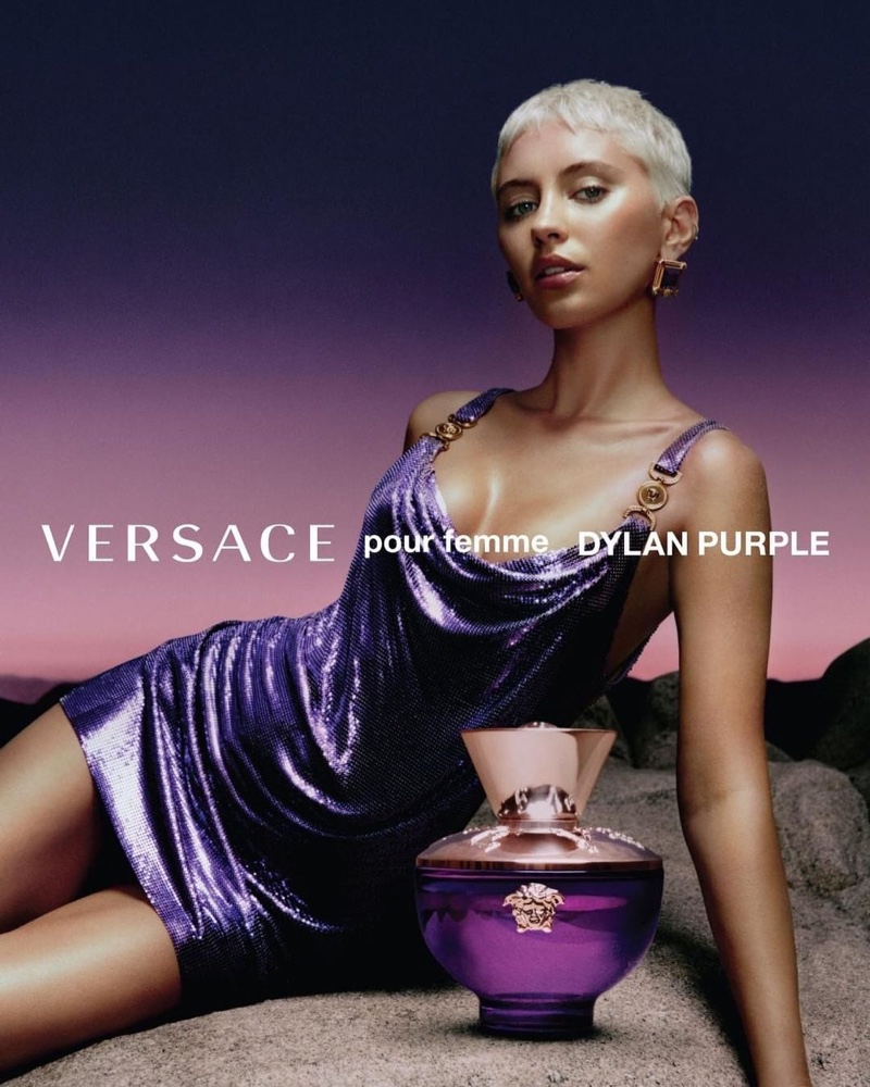 Iris Law Versace Dylan Purple Fragrance Campaign