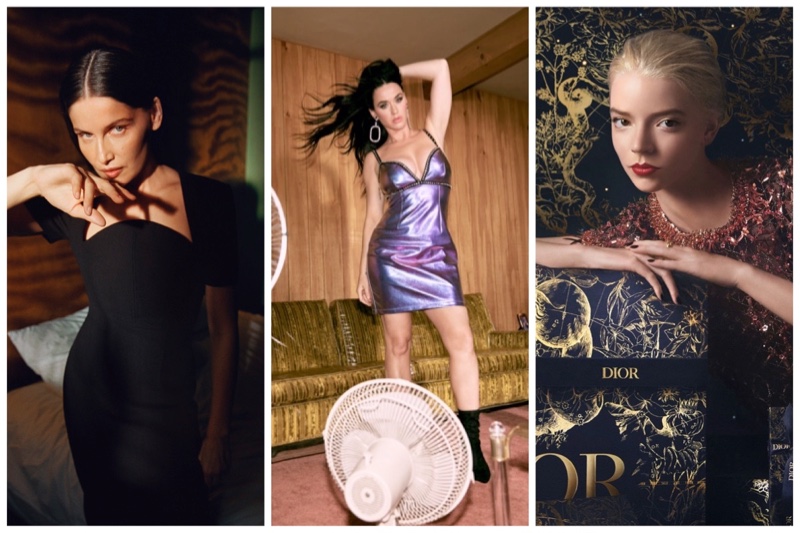 Week in Review: Laetitia Casta for Roland Mouret resort 2023 campaign, Katy Perry x ABOUT YOU collection, and Anya Taylor-Joy for Dior Holiday 2022 campaign.