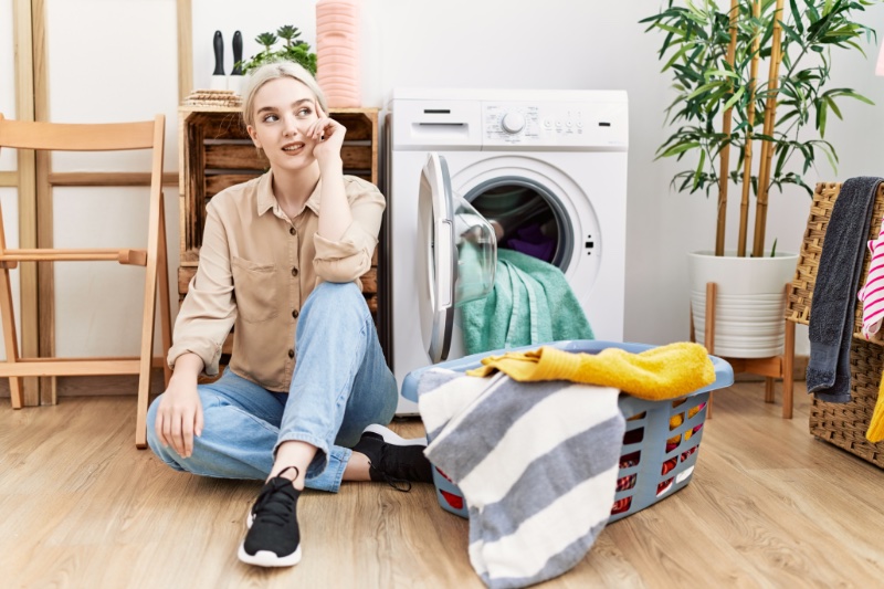 Woman Laundry Room