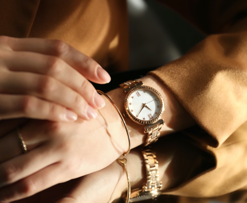 Woman Luxury Watch Closeup