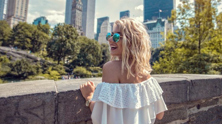 Cool & Unusual Architecture to See in NYC Woman New York City Skyline Sunglasses Summer Look