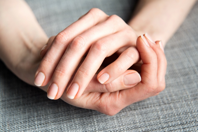 Woman Nice Nails Natural Closeup