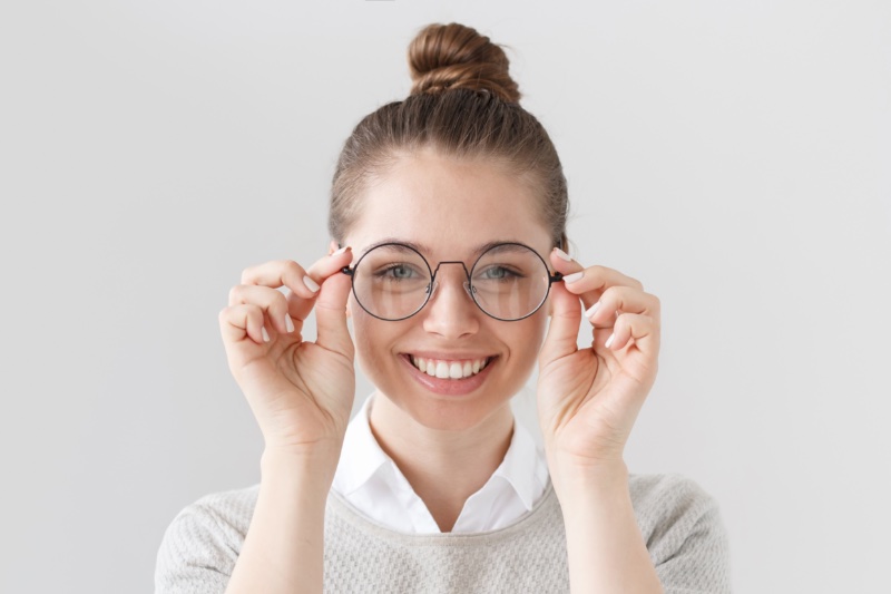 Woman Round Face Glasses