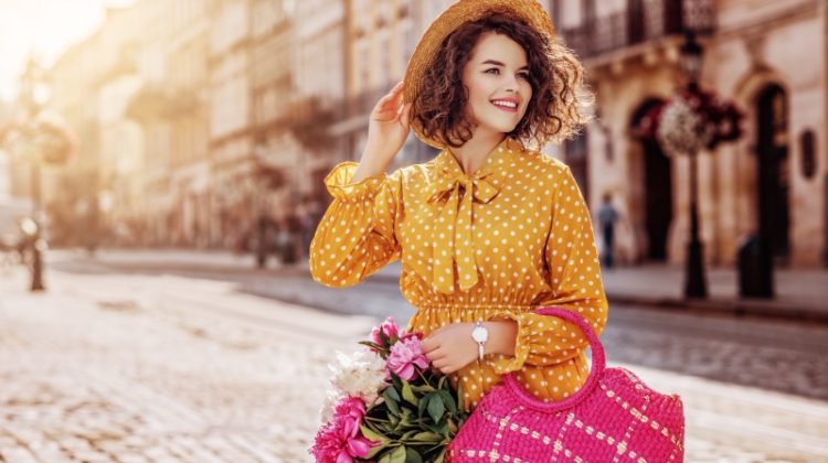 Woman Street Style Flower Bouquet