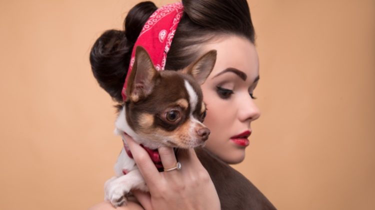 Woman Vintage Style Small Dog