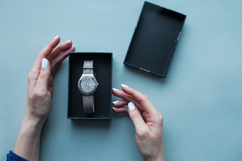 Womans Hands Watch Gift Box
