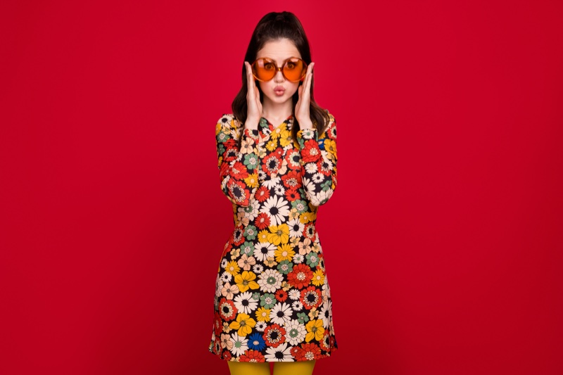 1960s Fashion Floral Print Dress