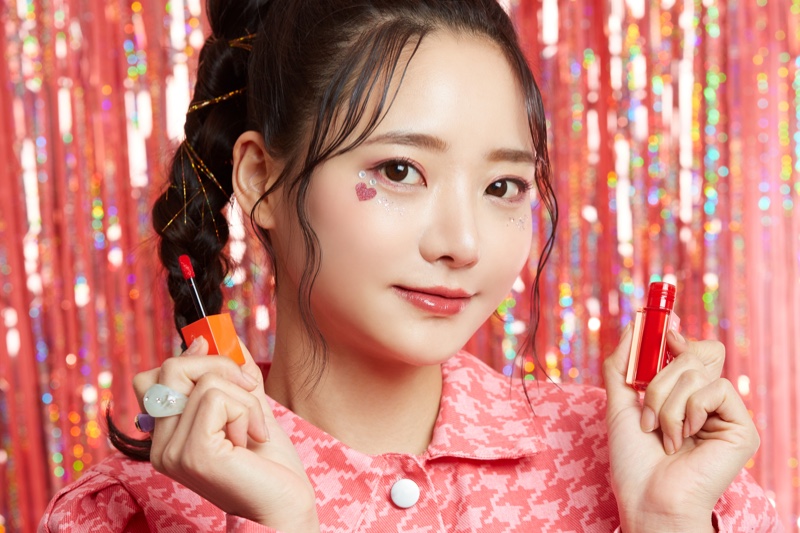 Asian Model Face Stickers Makeup