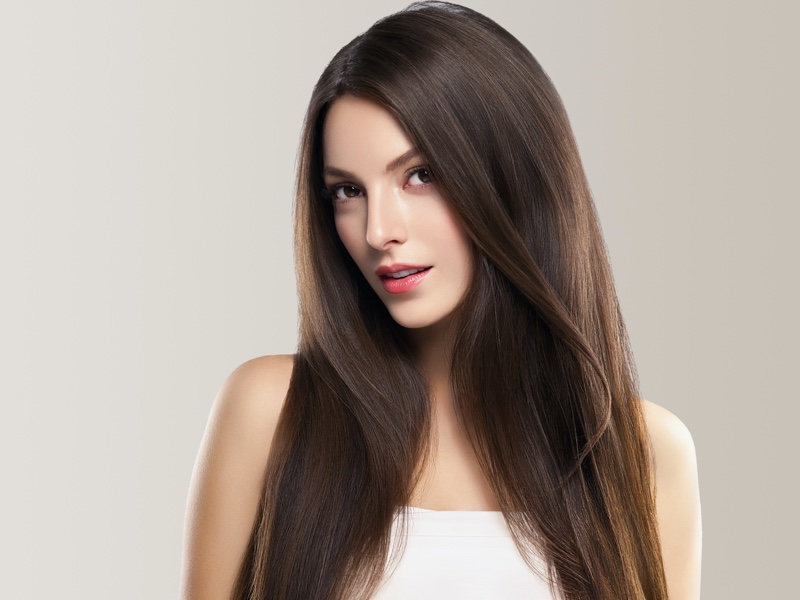 Brunette Model Healthy Long Hair