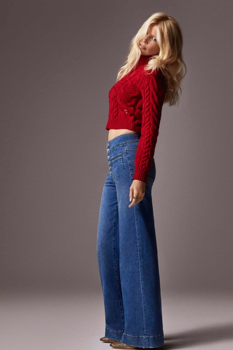 Claudia Schiffer FRAME Wide Leg Jeans