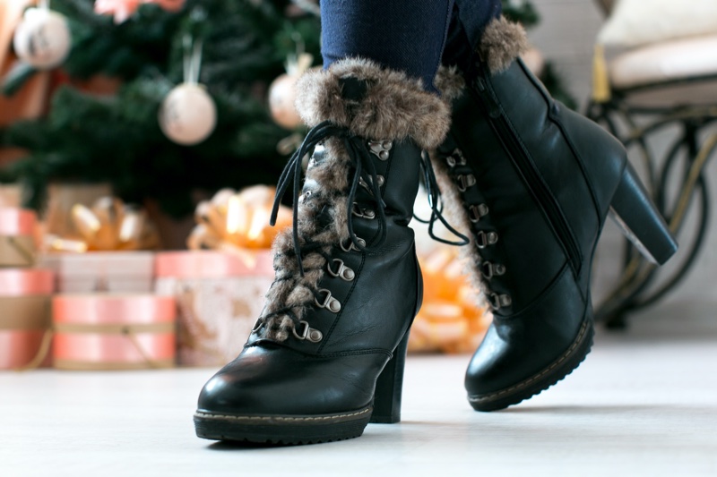 faux fur snow boots christmas