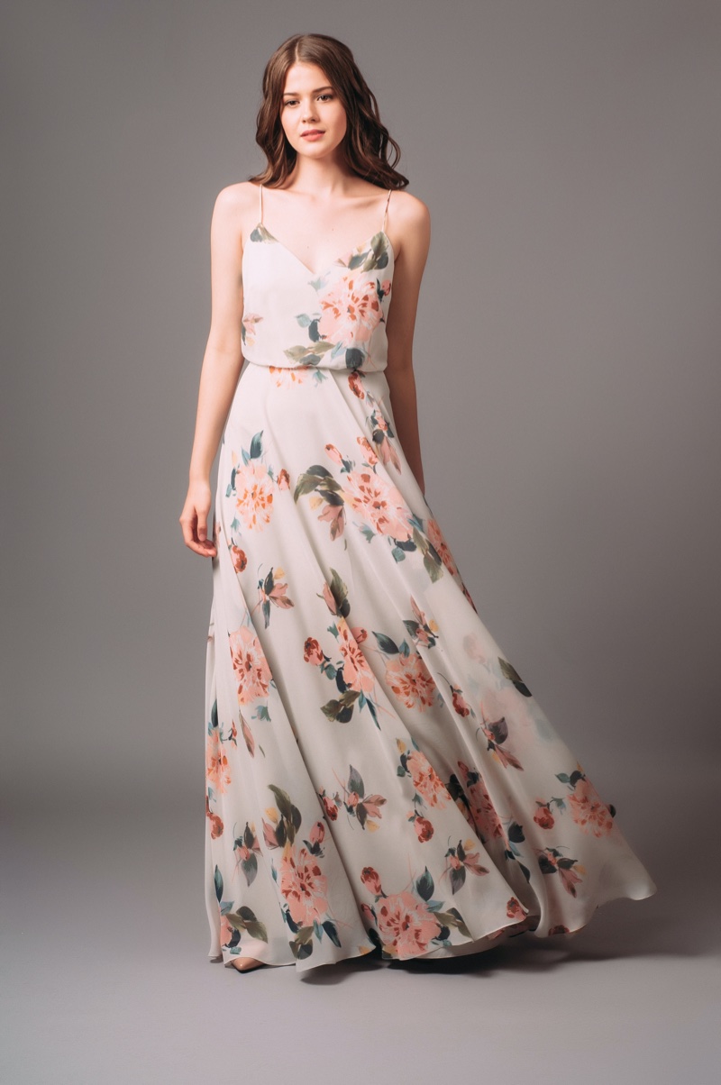 floral print maxi dress spaghetti straps