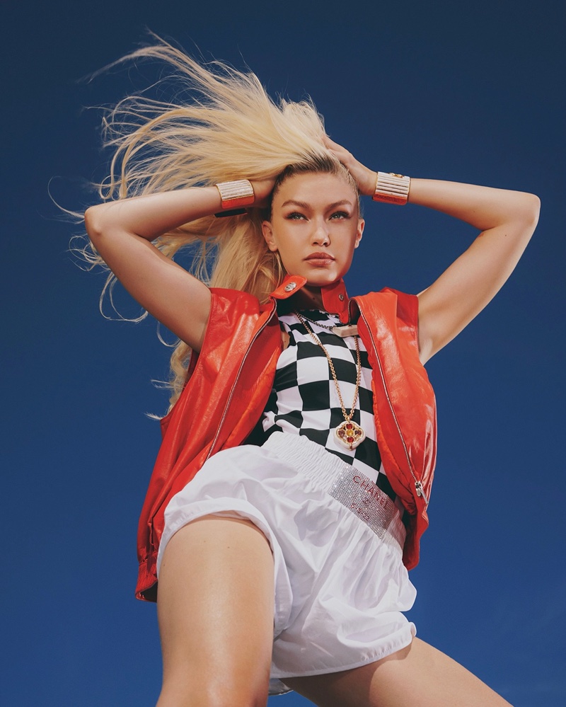 Gigi Hadid Chanel Vest Shorts Resort 2023